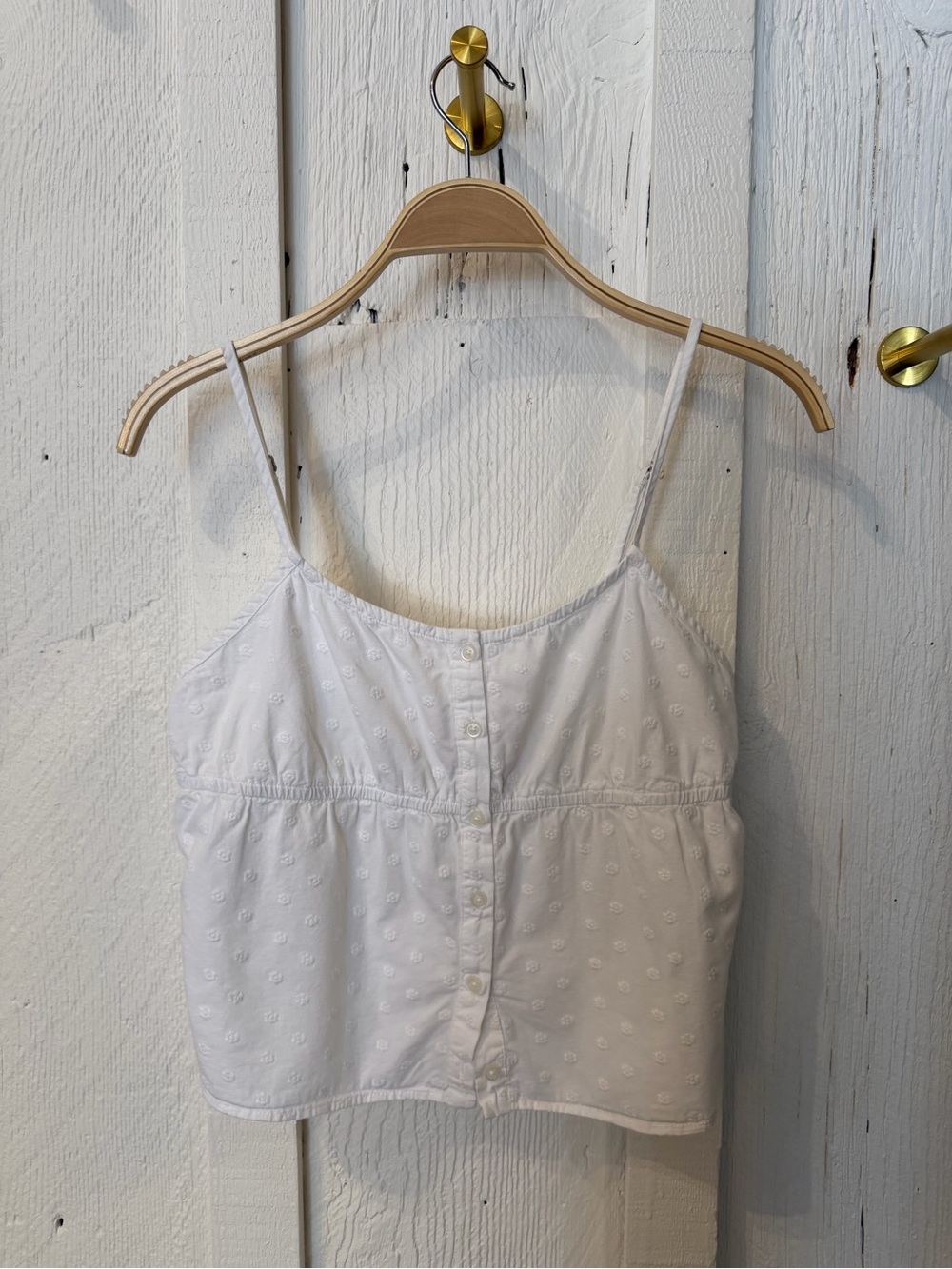 Brandy Melville White Eyelet Button Cami